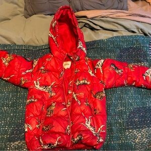 Acoola red cat and dog puffer coat